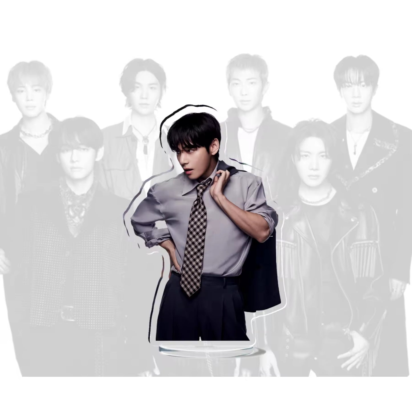 Custom Keychain Bangtan Boys JK V JIMIN New Album Comeback Double-Sided Standee Desktop Ornament
