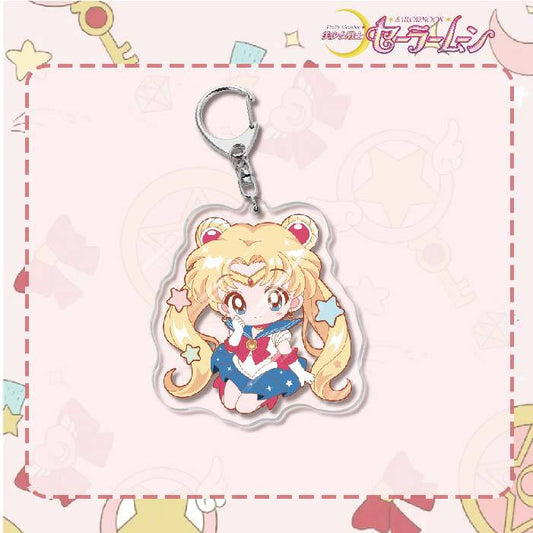 Custom Keychain Cute Cartoon Tsukino Usagi Metal Anime Sailormoon UV Printing Waterproof Bottle Custom Opener