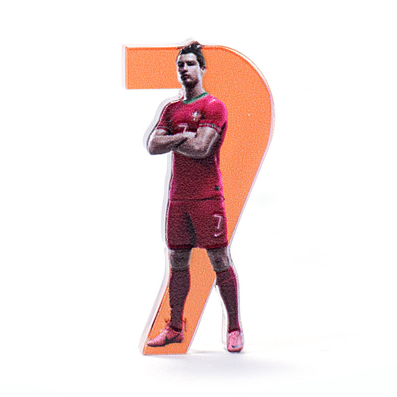 Cartoon Football Player Acrylic Stand | Double-Sided Desk Display Collectible