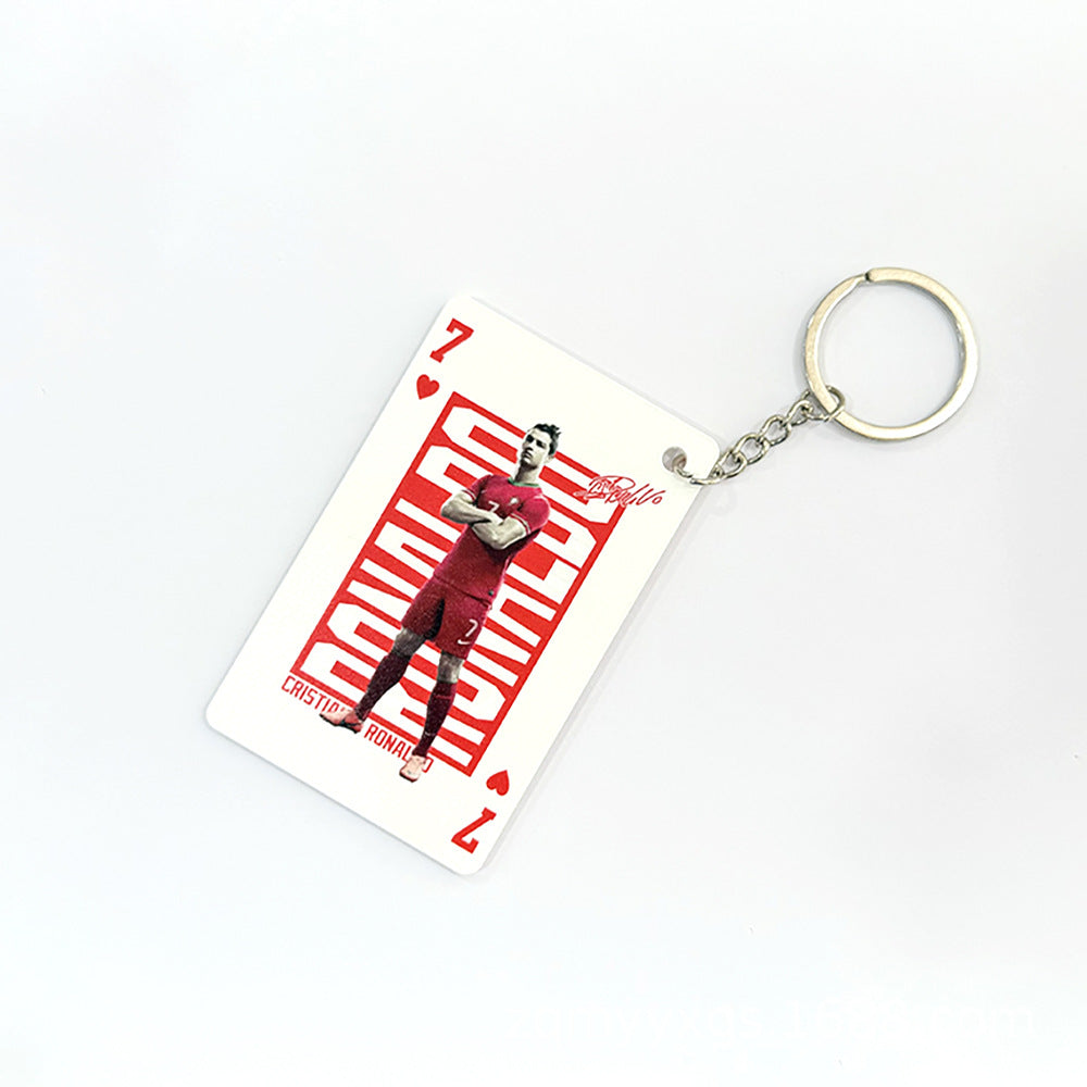 Basketball Player Card Acrylic Keychain | Cartoon Sports Collectible Keyring