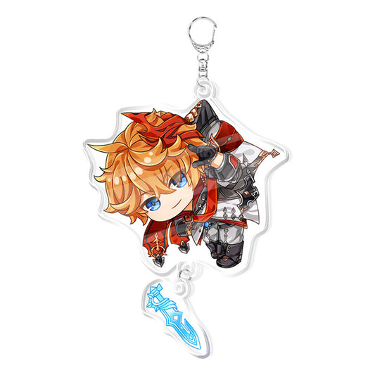 Custom Keychain UV Printed Genshin Cosplay Fan Gift Transparent Holographic Acrylic Keychain