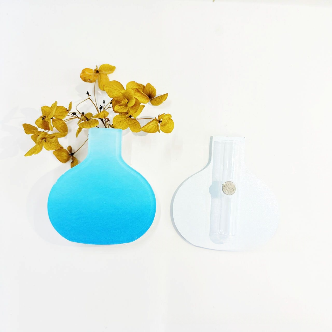 Custom Acrylic Vase Shaped Fridge Magnet Epoxy Coated Artistic Home Decor Magnetic Refrigerator Sticker