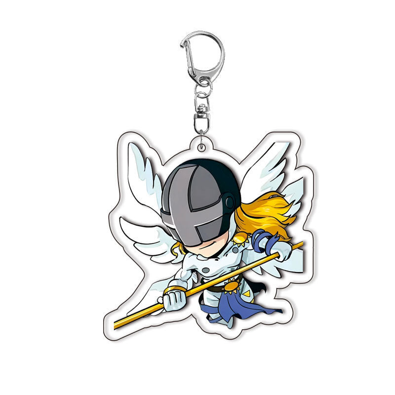 Digimon Keyring: Anime Merchandise, Backpack Charm, Double-Sided Acrylic Keyring
