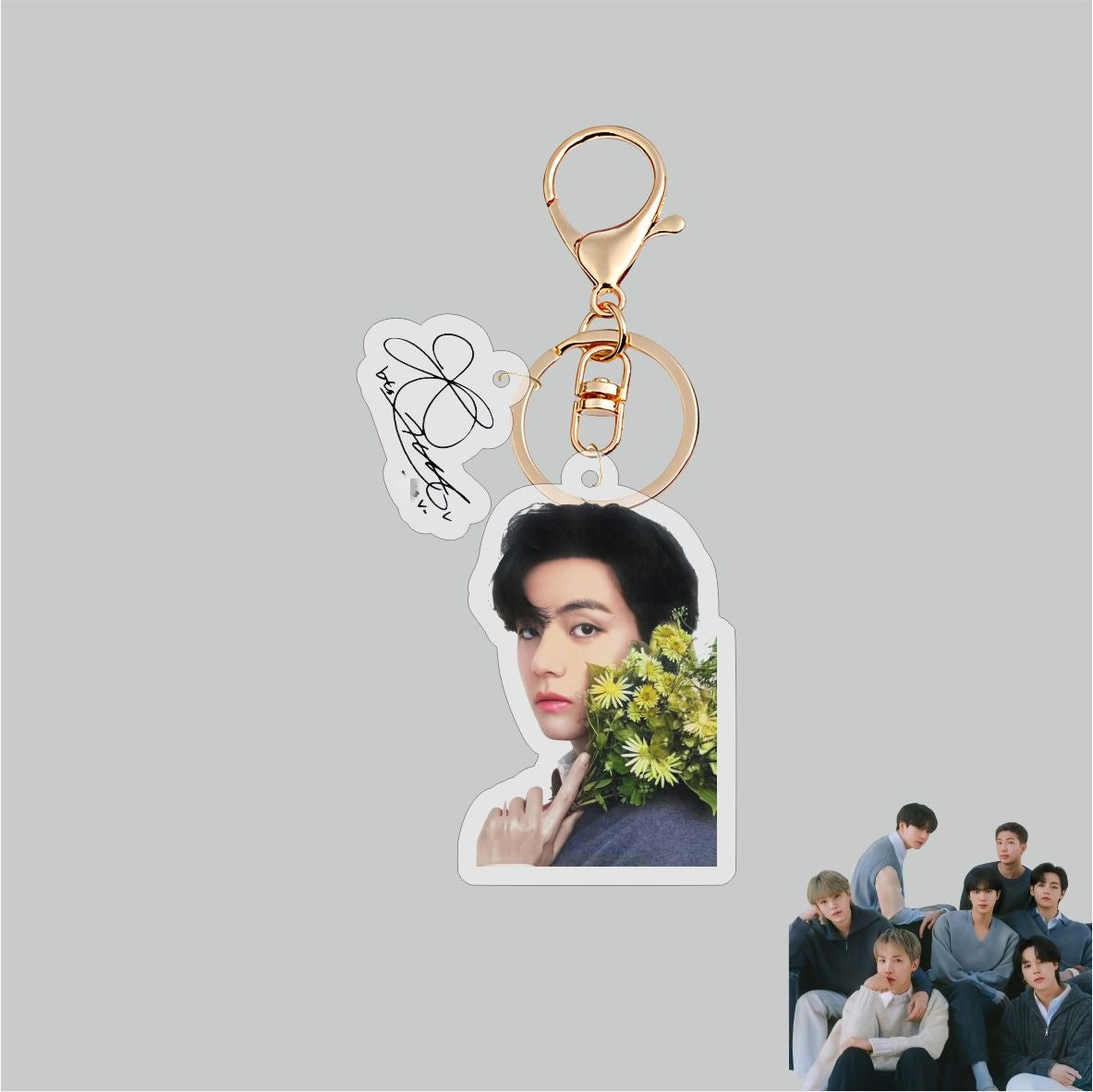 KPOP Idol Bangtan Boys Lightweight Photo Keychain UV Printing  for Backpack Bag Accessories Gift