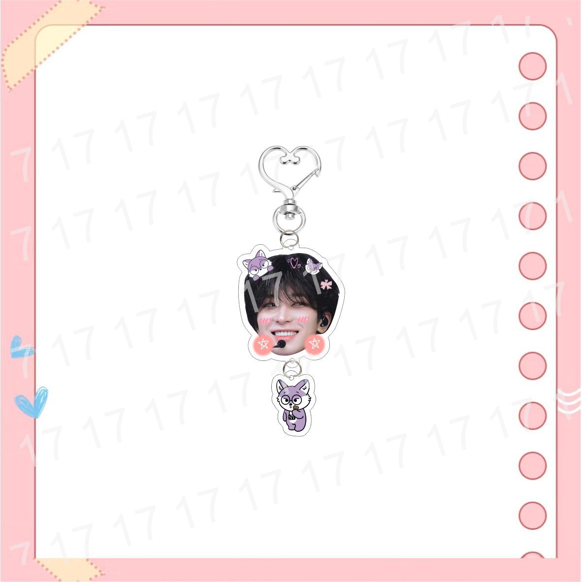 Custom Keychain Big Head Cartoon Acrylic Heart-Shaped Keychain Bag Pendant Accessories Celebrity Merchandise