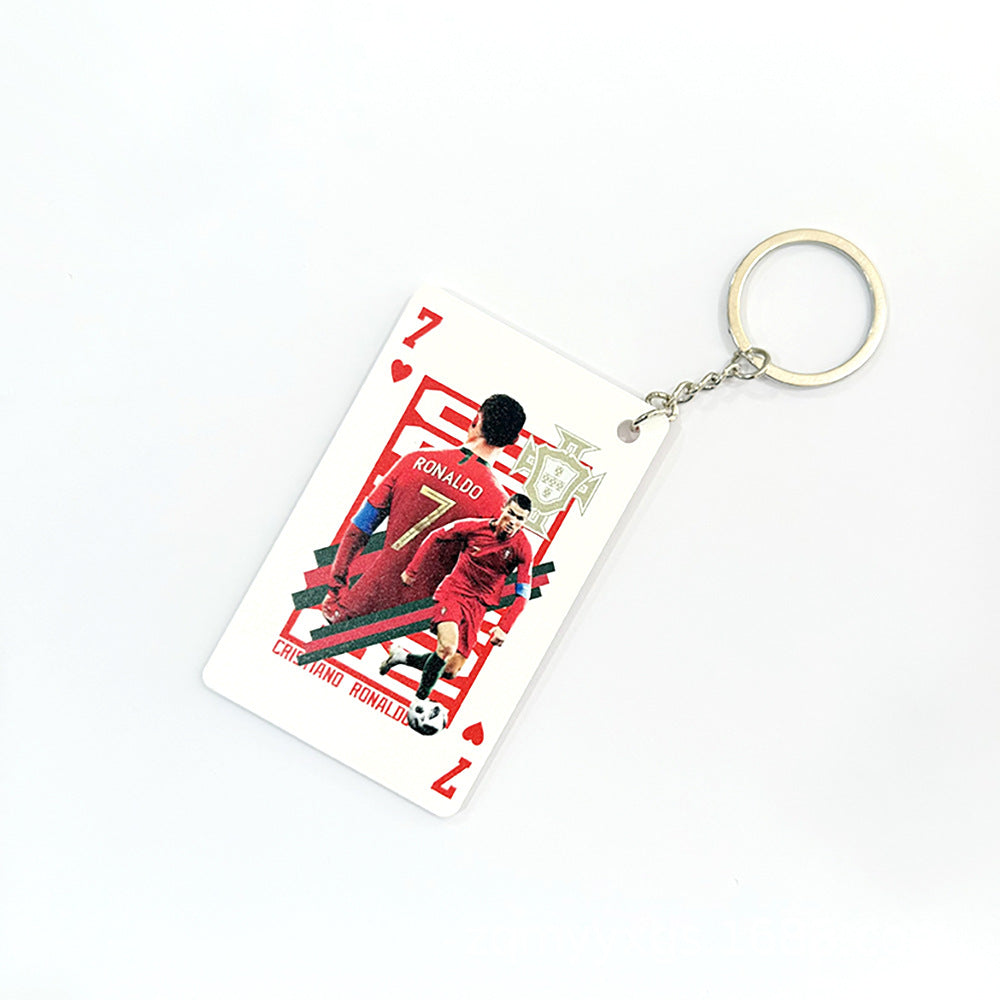 Basketball Player Card Acrylic Keychain | Cartoon Sports Collectible Keyring