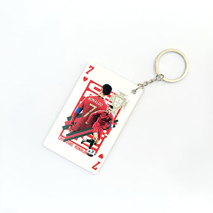 Basketball Player Card Acrylic Keychain | Cartoon Sports Collectible Keyring