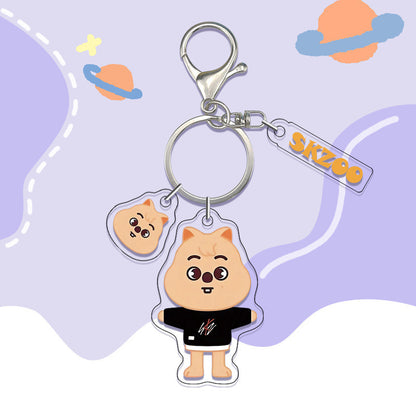 Kpop Idol  Custom  Acrylic Stray kids Keychain Double-Sided UV Printed Cartoon Charm DIY Pendant for Gifts Souvenirs