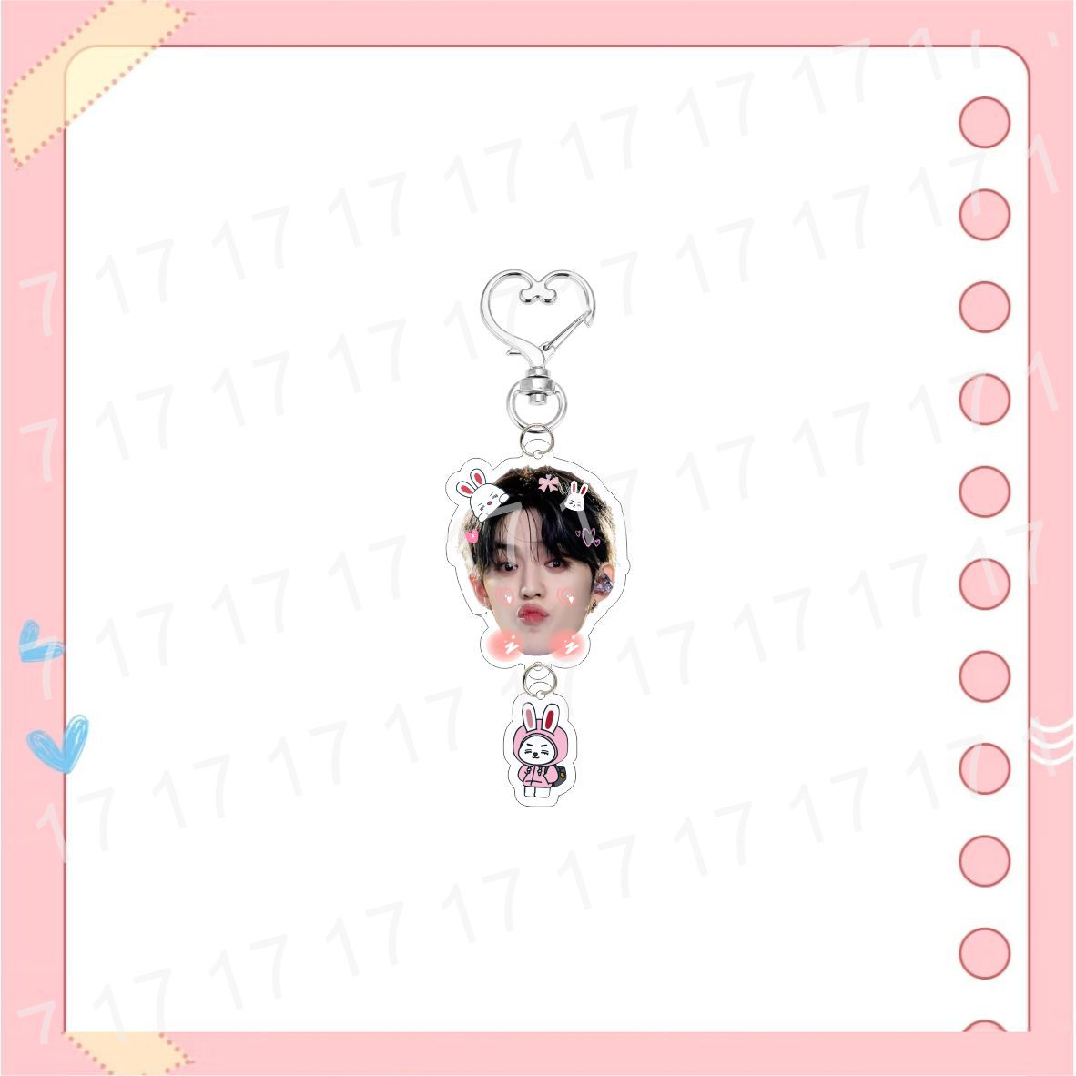 Custom Keychain Big Head Cartoon Acrylic Heart-Shaped Keychain Bag Pendant Accessories Celebrity Merchandise