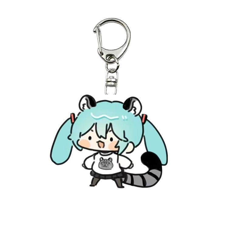 Hatsune Miku Acrylic Keychain – Cute Anime Girl Keyring, Creative Kawaii Pendant Accessory