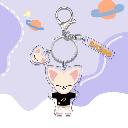Kpop Idol  Custom  Acrylic Stray kids Keychain Double-Sided UV Printed Cartoon Charm DIY Pendant for Gifts Souvenirs