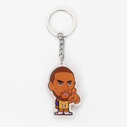Custom Cartoon Basketball Player Acrylic Keychain | Personalized Sports Fan Gift