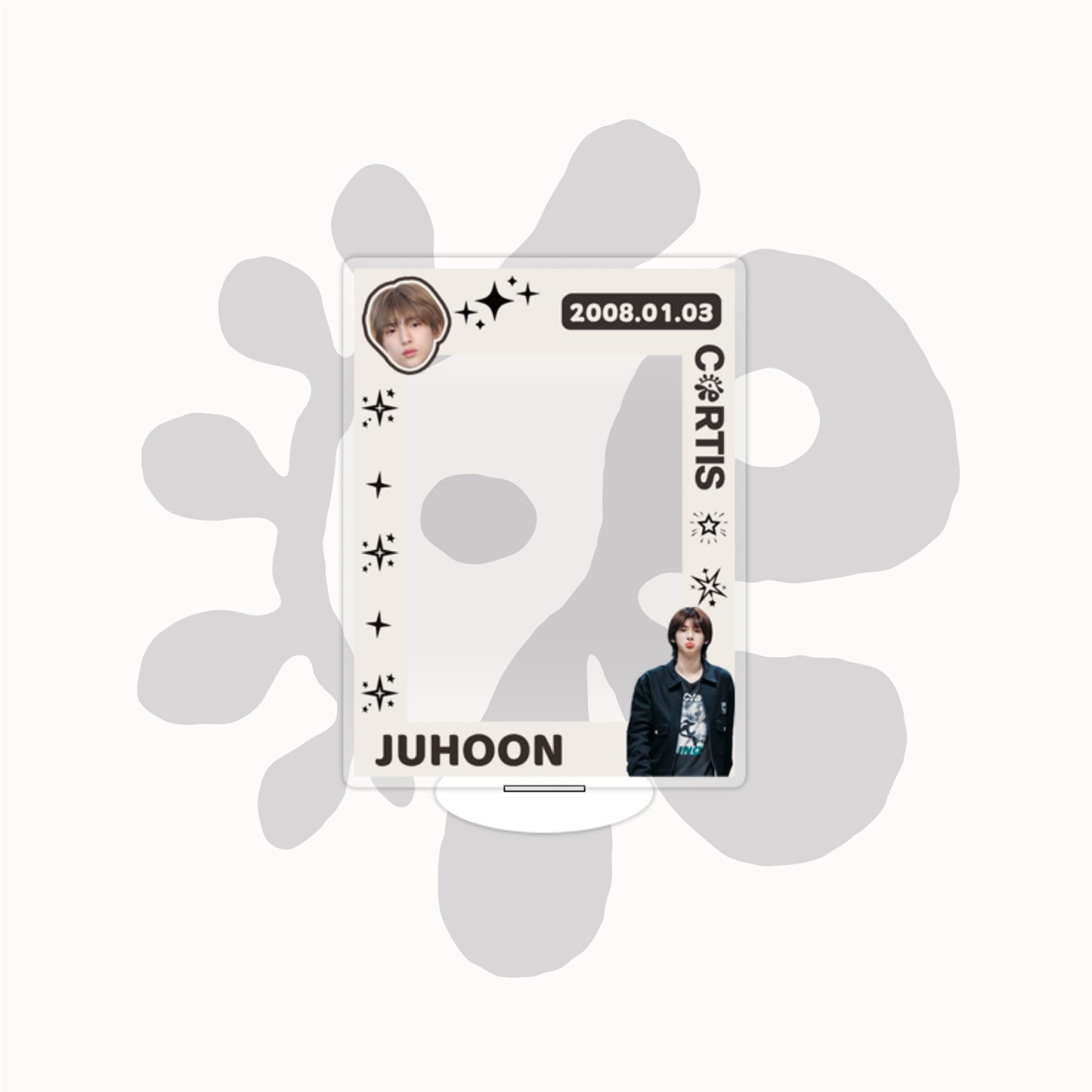 CORTIS  Acrylic Card Photo Frame Stand with Stars Pattern Rectangular Shape  Acrylic Card Stand
