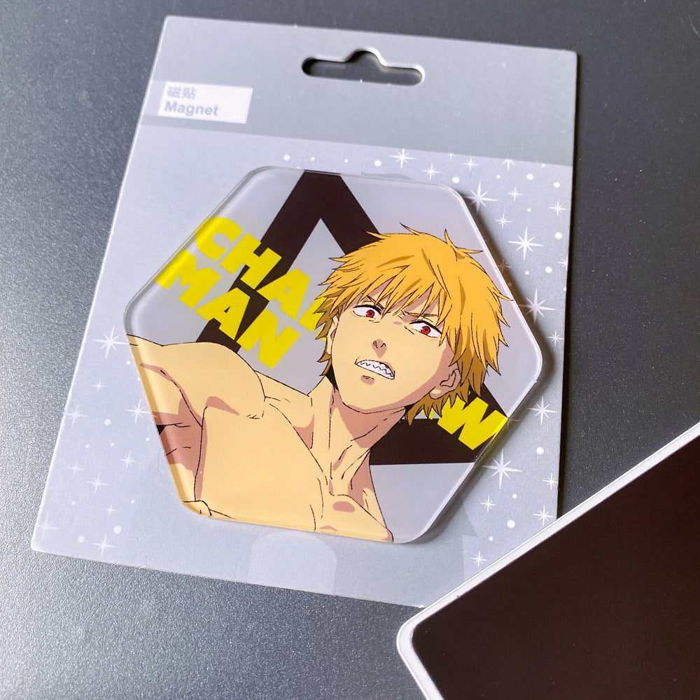 Anime Style Acrylic Fridge Magnet Set Creative Cartoon Magnetic Kitchen Decor Gift