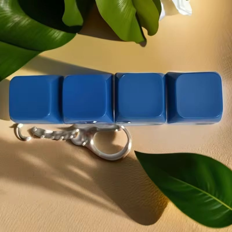 Macaron Mechanical Keyboard Fidget Keychain 4 Key Linear Switch Click Toy Stress Relief Plastic Key Ring