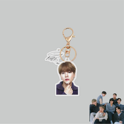 KPOP Idol Bangtan Boys Lightweight Photo Keychain UV Printing  for Backpack Bag Accessories Gift
