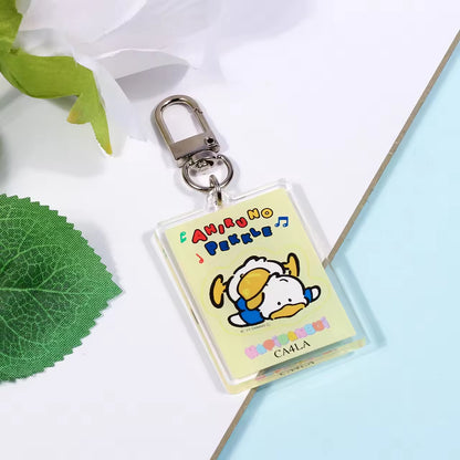 Custom Acrylic Keychain Cartoon Embossing Printed Lightweight Keychain Big Eyed Frog Pachia Dog Donald Duck