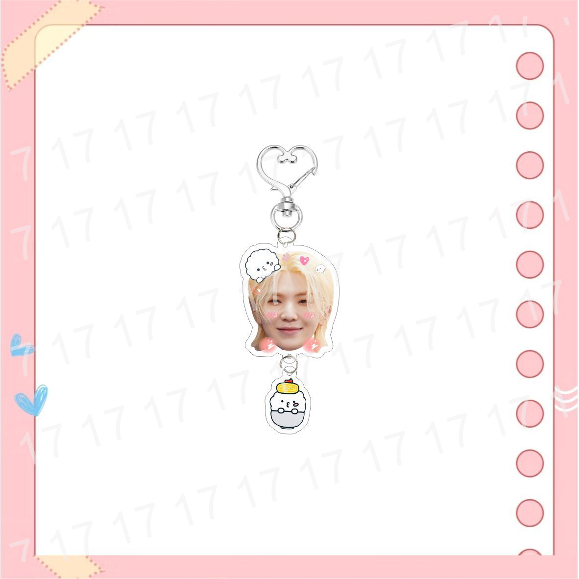 Custom Keychain Big Head Cartoon Acrylic Heart-Shaped Keychain Bag Pendant Accessories Celebrity Merchandise