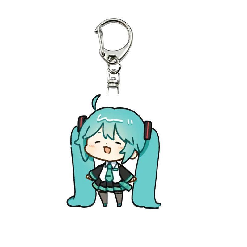 Hatsune Miku Acrylic Keychain – Cute Anime Girl Keyring, Creative Kawaii Pendant Accessory
