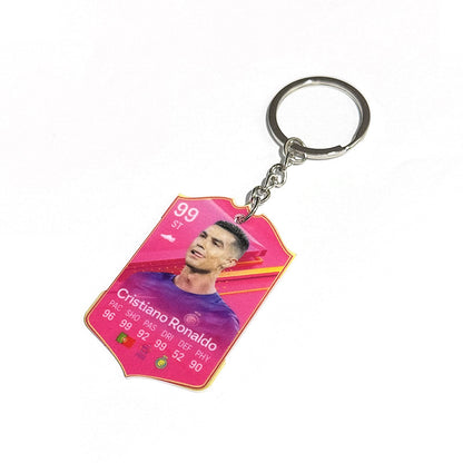 Football Player Scorecard Acrylic Keychain | UV Printed Sports Fan Collectible
