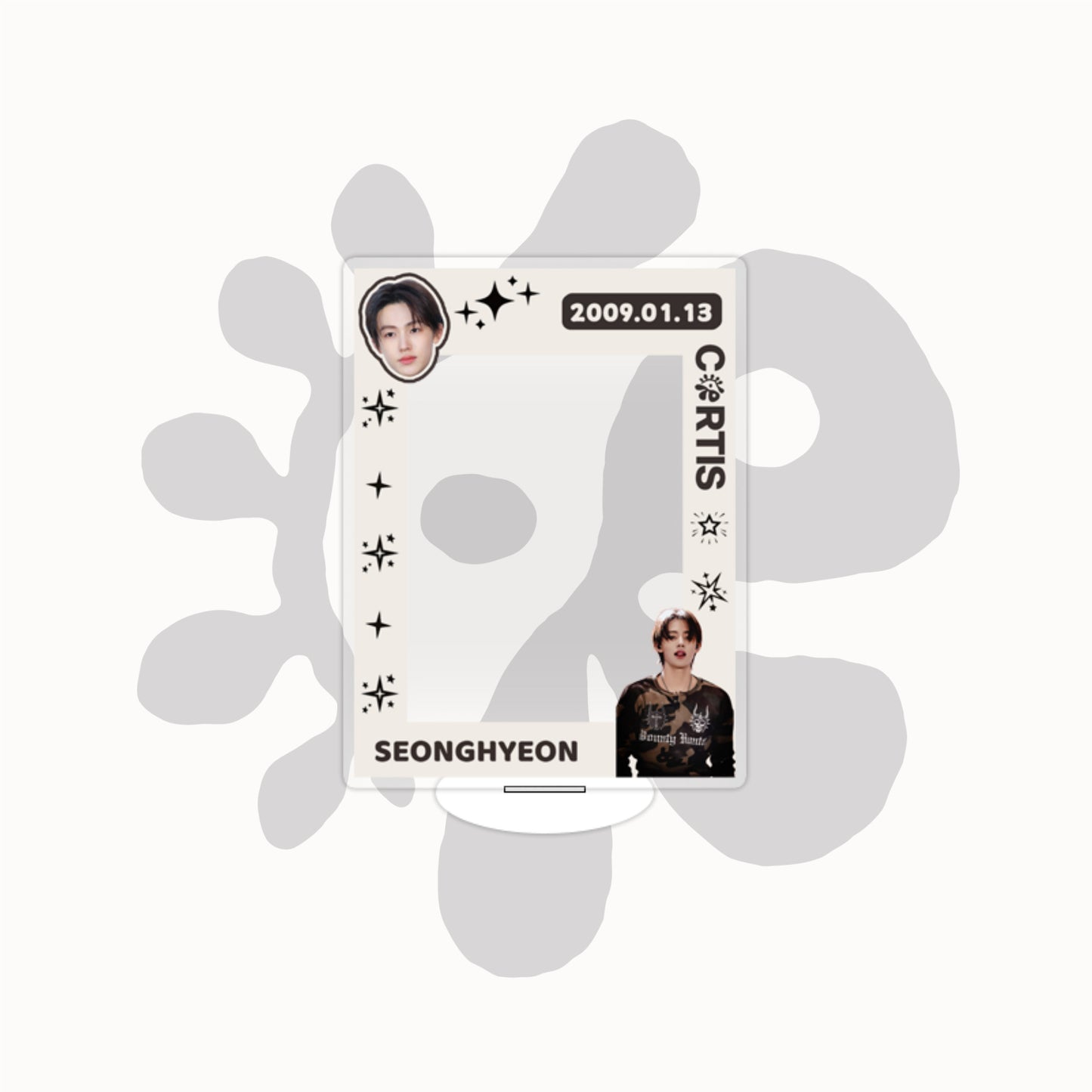 CORTIS  Acrylic Card Photo Frame Stand with Stars Pattern Rectangular Shape  Acrylic Card Stand