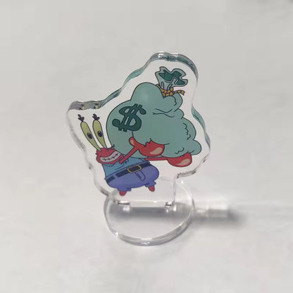 Cartoon SpongeBob Acrylic Standee Two Dimensional Funny Decoration Custom  Patrick with Woven Rope Lanyard