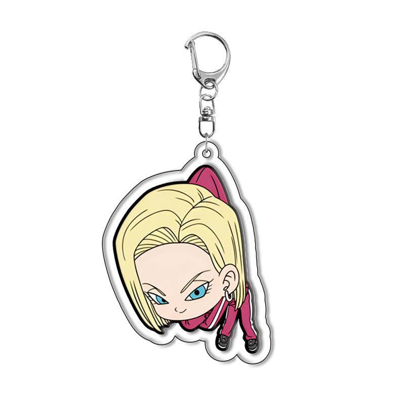 Dragon Ball Acrylic Keychain – Goku, Vegeta, Beerus, Android 18 Super Saiyan Anime Keyring Pendant