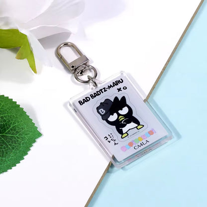 Custom Acrylic Keychain Cartoon Embossing Printed Lightweight Keychain Big Eyed Frog Pachia Dog Donald Duck