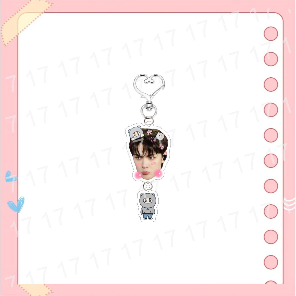 Custom Keychain Big Head Cartoon Acrylic Heart-Shaped Keychain Bag Pendant Accessories Celebrity Merchandise