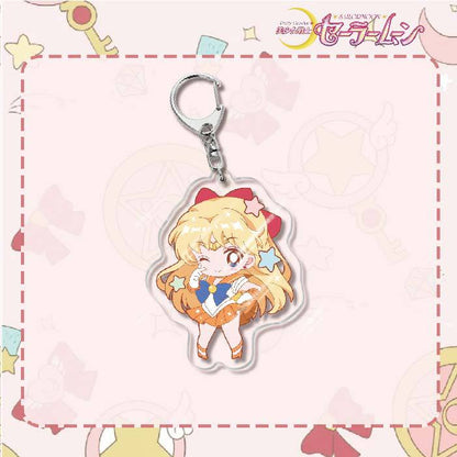Custom Keychain Cute Cartoon Tsukino Usagi Metal Anime Sailormoon UV Printing Waterproof Bottle Custom Opener