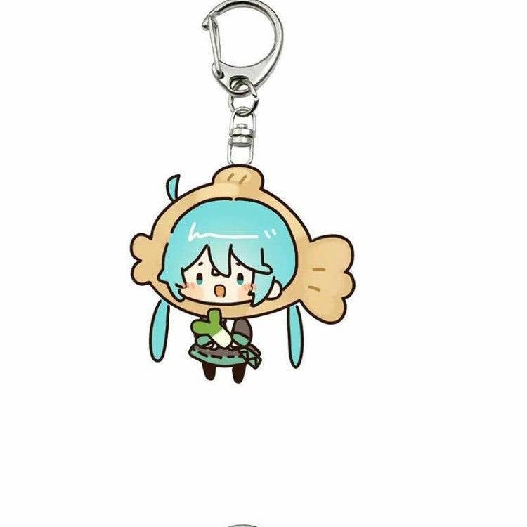 Hatsune Miku Acrylic Keychain – Cute Anime Girl Keyring, Creative Kawaii Pendant Accessory