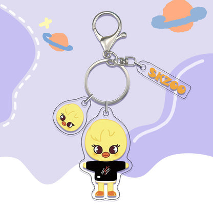 Kpop Idol  Custom  Acrylic Stray kids Keychain Double-Sided UV Printed Cartoon Charm DIY Pendant for Gifts Souvenirs