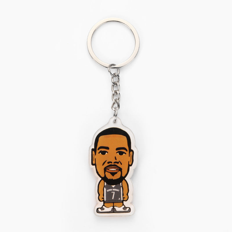 Custom Cartoon Basketball Player Acrylic Keychain | Personalized Sports Fan Gift