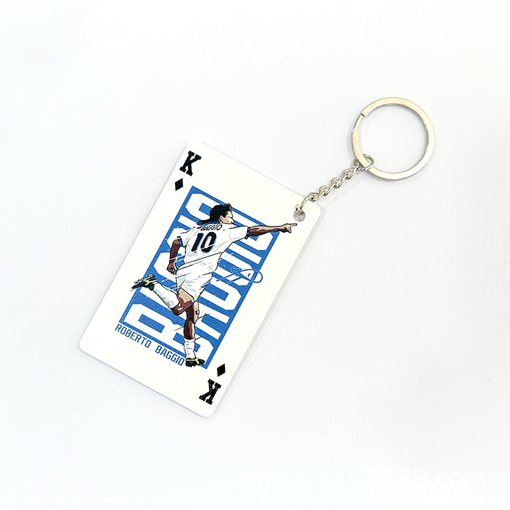 Basketball Player Card Acrylic Keychain | Cartoon Sports Collectible Keyring