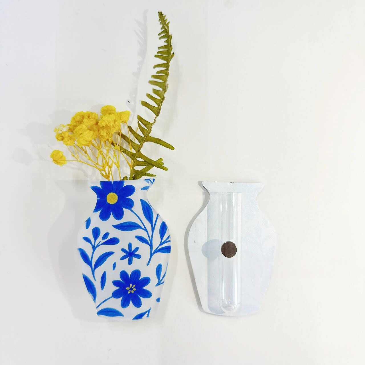 Custom Acrylic Vase Shaped Fridge Magnet Epoxy Coated Artistic Home Decor Magnetic Refrigerator Sticker