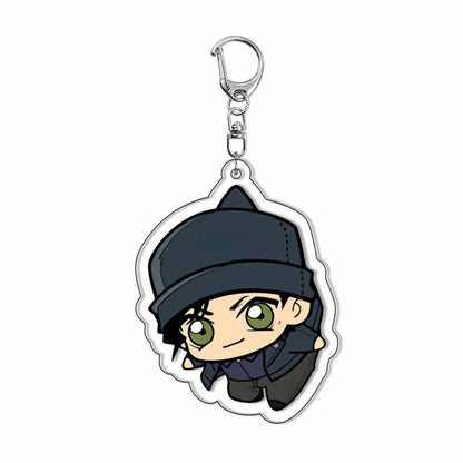 Detective Conan Acrylic Keychain  Conan Edogawa Ran Mouri Transparent School Bag Pendant Keyring