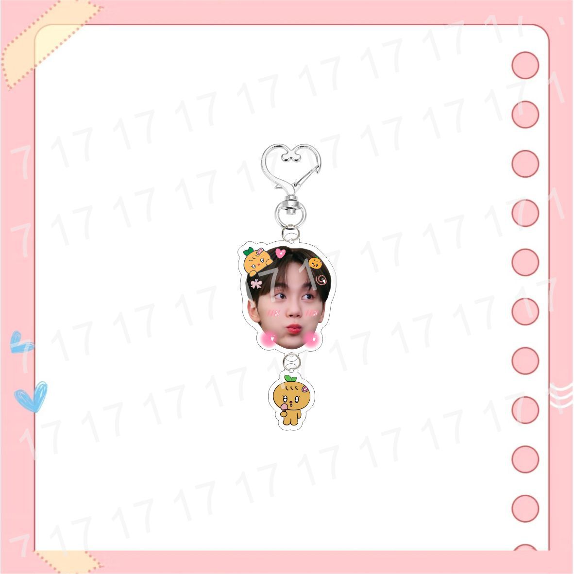Custom Keychain Big Head Cartoon Acrylic Heart-Shaped Keychain Bag Pendant Accessories Celebrity Merchandise