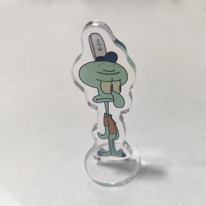Cartoon SpongeBob Acrylic Standee Two Dimensional Funny Decoration Custom  Patrick with Woven Rope Lanyard