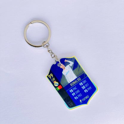 Football Player Scorecard Acrylic Keychain | UV Printed Sports Fan Collectible