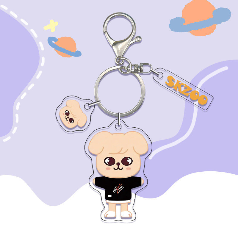 Kpop Idol  Custom  Acrylic Stray kids Keychain Double-Sided UV Printed Cartoon Charm DIY Pendant for Gifts Souvenirs