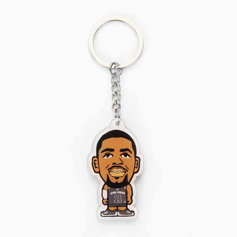 Custom Cartoon Basketball Player Acrylic Keychain | Personalized Sports Fan Gift