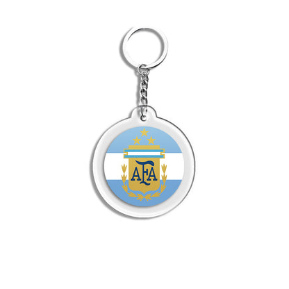 2026 Football National Flag Acrylic Keychain | Round Sports Fan Souvenir