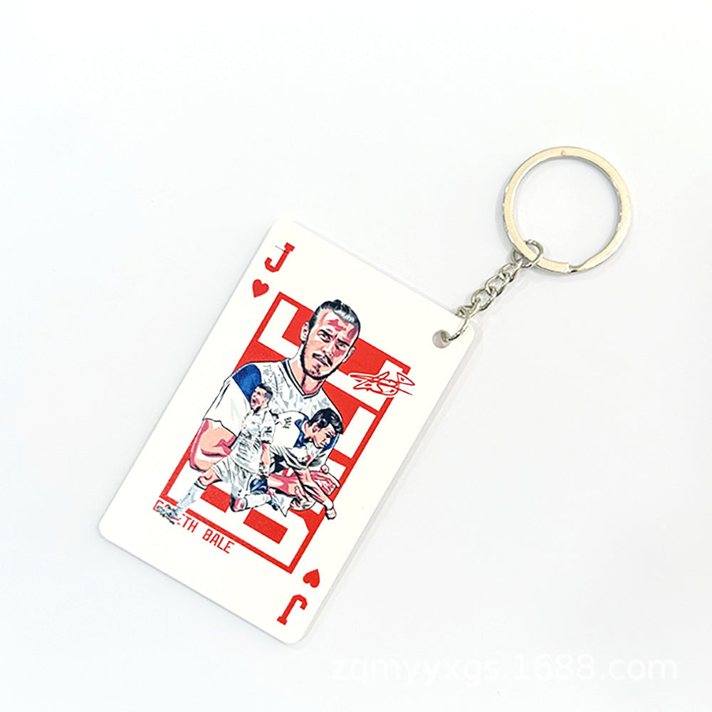 Basketball Player Card Acrylic Keychain | Cartoon Sports Collectible Keyring
