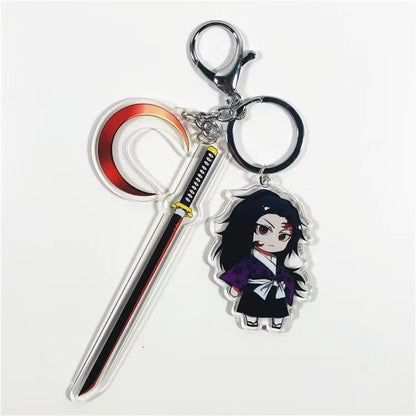 Demon Slayer Acrylic Keychain with Sword  Tanjiro Kamado, Zenitsu Agatsuma, Nezuko Kamado Anime Keyring Pendant