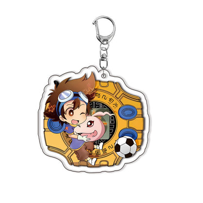 Digimon Keyring: Anime Merchandise, Backpack Charm, Double-Sided Acrylic Keyring