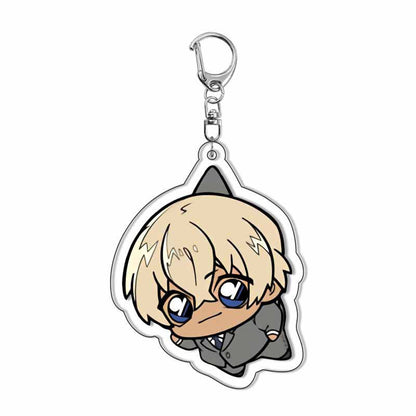 Detective Conan Acrylic Keychain  Conan Edogawa Ran Mouri Transparent School Bag Pendant Keyring