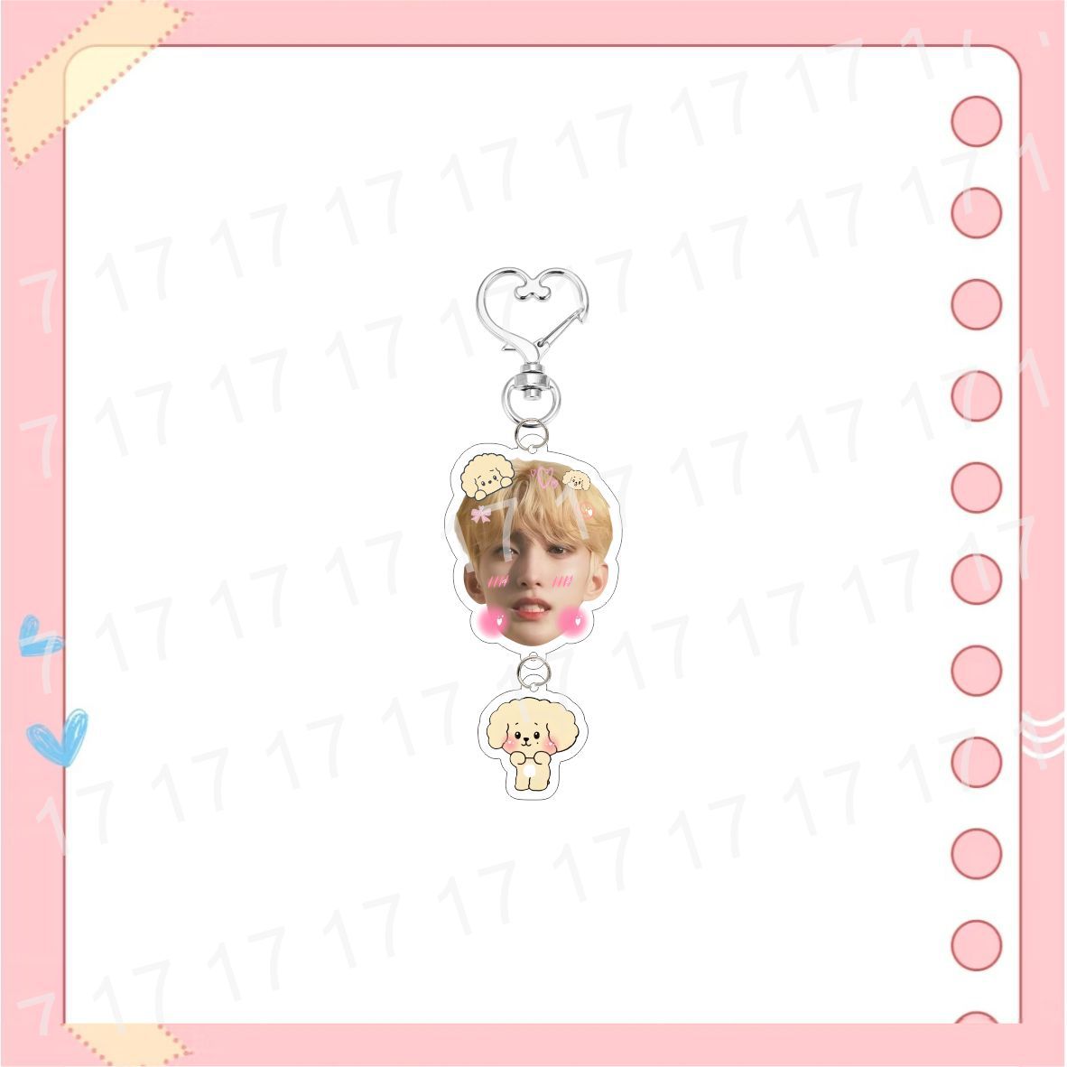 Custom Keychain Big Head Cartoon Acrylic Heart-Shaped Keychain Bag Pendant Accessories Celebrity Merchandise