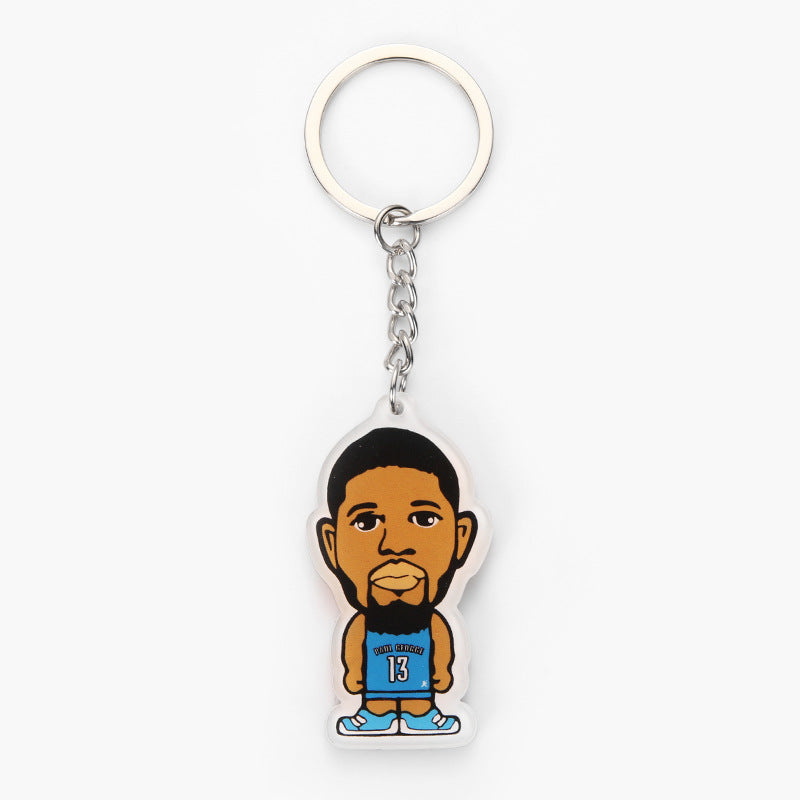 Custom Cartoon Basketball Player Acrylic Keychain | Personalized Sports Fan Gift