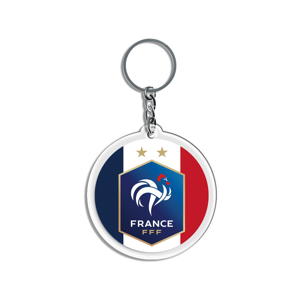2026 Football National Flag Acrylic Keychain | Round Sports Fan Souvenir