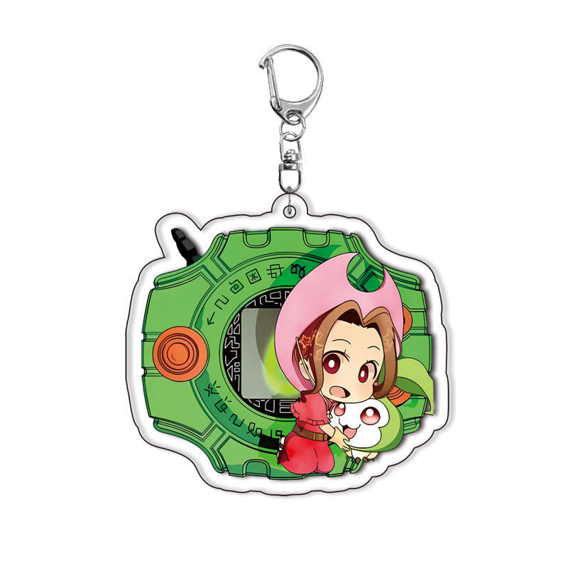 Digimon Keyring: Anime Merchandise, Backpack Charm, Double-Sided Acrylic Keyring